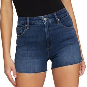 Good American Cutoff High Waist Denim Shorts